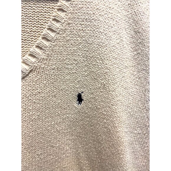 Polo By Ralph Lauren V Neck Sweater Vest Cream Size XXL Y2K Vintage Preppy Retro - Picture 7 of 11